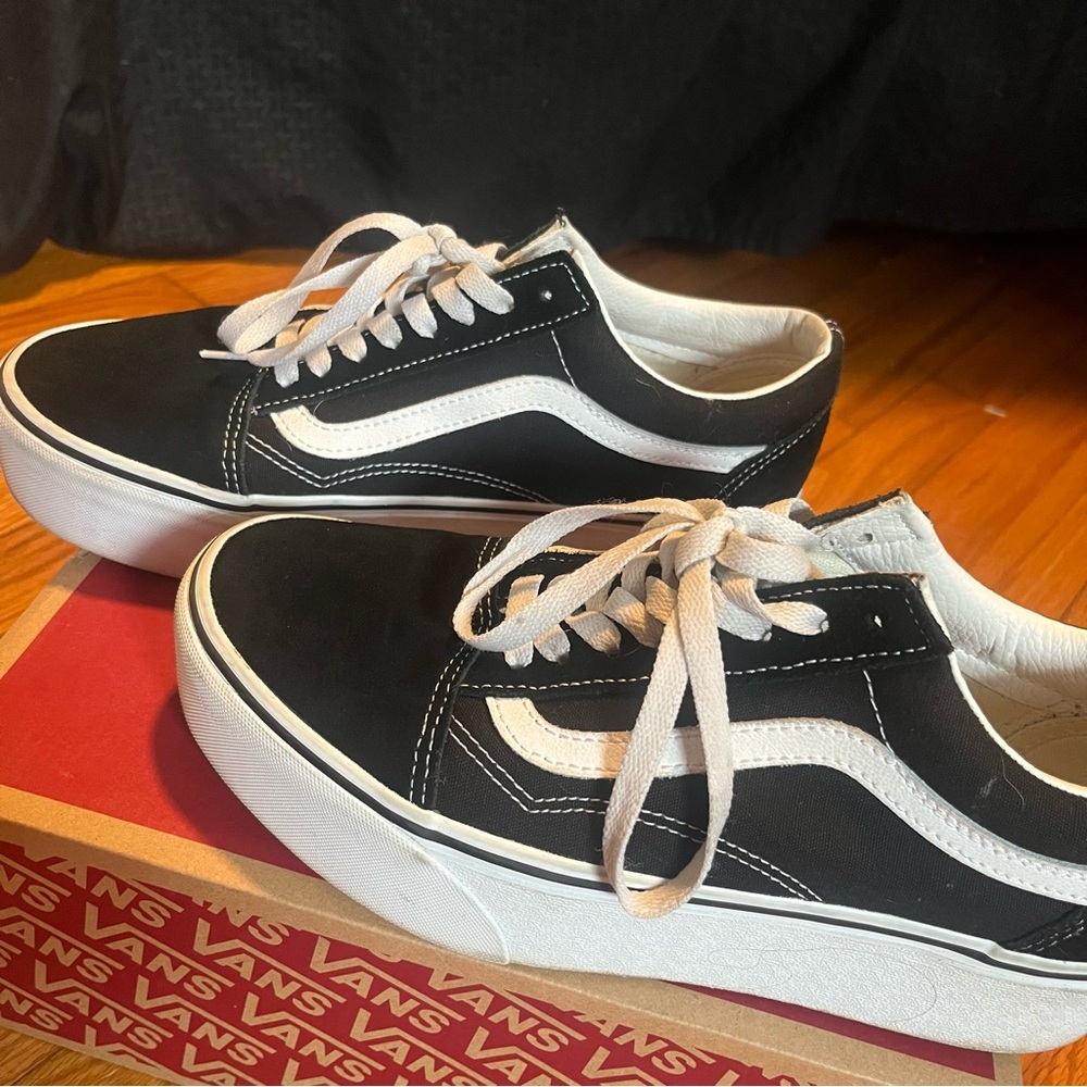 Vans Old Skool Black and White Stackform Sneakers